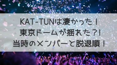 KAT-TUNは凄かった！東京ドームが揺れた？!当時のメンバーと脱退順！