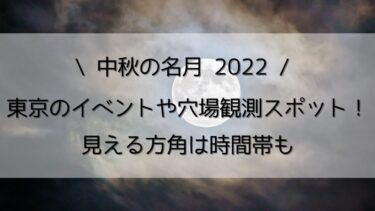 中秋の名月2022東京観測スポットやおすすめイベント！方角と時間も